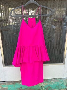 1. State Hot Pink Ruffle Hem Dress